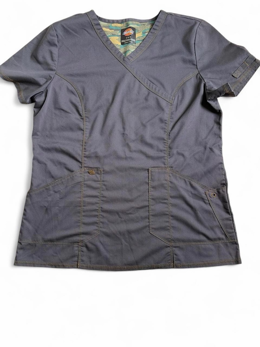 Dickies Women's Slate Gray V-Neck Utility Scrub Top